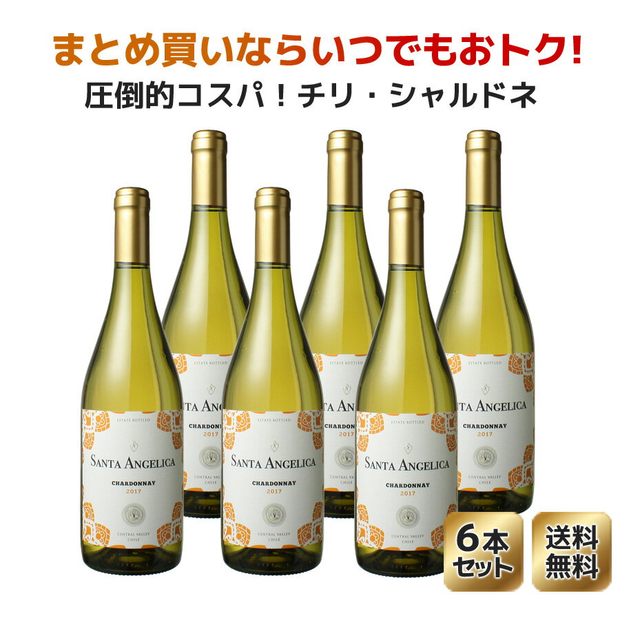 【送料無料】ワインセット　サンタ・アンジェリカ　シャルドネ　ラヴァナル　6本セット　家飲み　まとめ買い　[2021]　＜白＞　＜ワイン／チリ＞【沖縄・離島は別料金加算】※ヴィンテージが異なる場合があります。