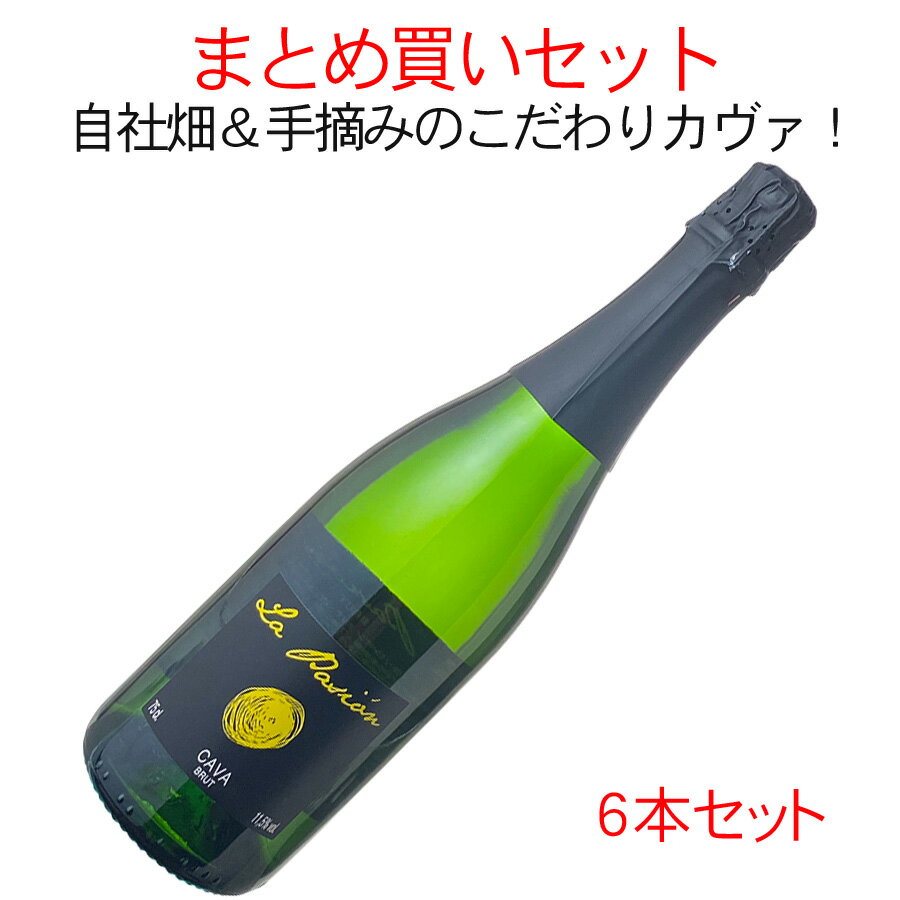 ワインセット　カヴァ　ラ・パシオン　ブリュット　6本セット　家飲み　まとめ買い　送料無料　＜白＞　＜ワイン／スパークリング＞【沖縄・離島は別料金加算】