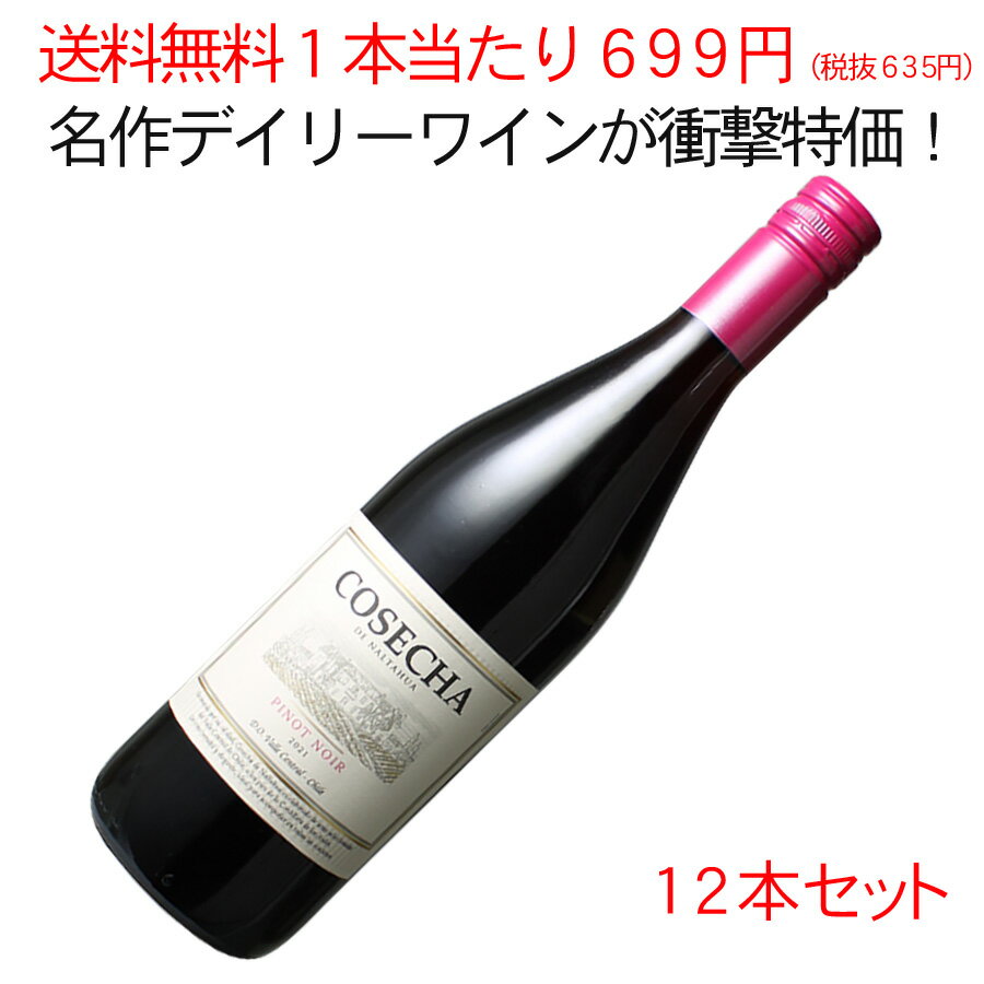 【送料無料】ワインセット　1本あたり638円！（税抜580円）　コセチャ　ピノ・ノワール　1ケース12本セット　家飲み…