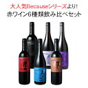 【送料無料】 産地・ブドウ品種の個性を知って楽しむ! Because シリーズ 6本 赤ワイン 飲み比べセット ビコーズ フランス イタリア スペイン カリフォ...