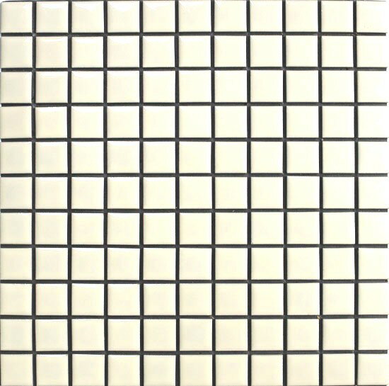 クラシック モザイクタイル 【 25mm角 】 N-21 淡クリーム　ブライト