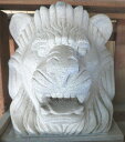 【 天然白御影石 】 ライオン湯口《300×360×370mm》