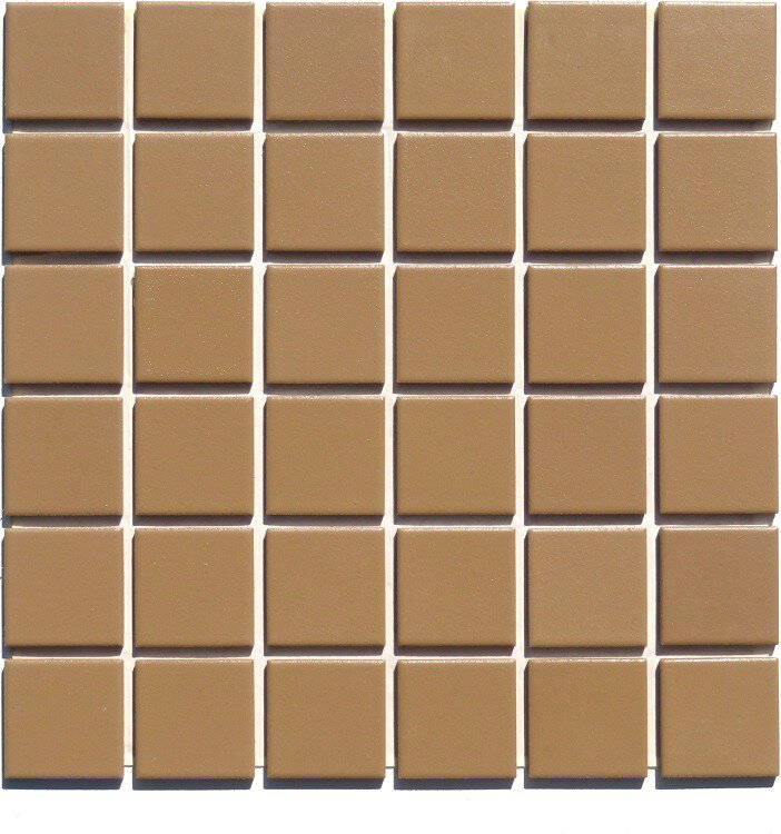 《スーパー・カラー》45mm角施釉タイル GTN-1 胡桃色 [ シート販売 ]