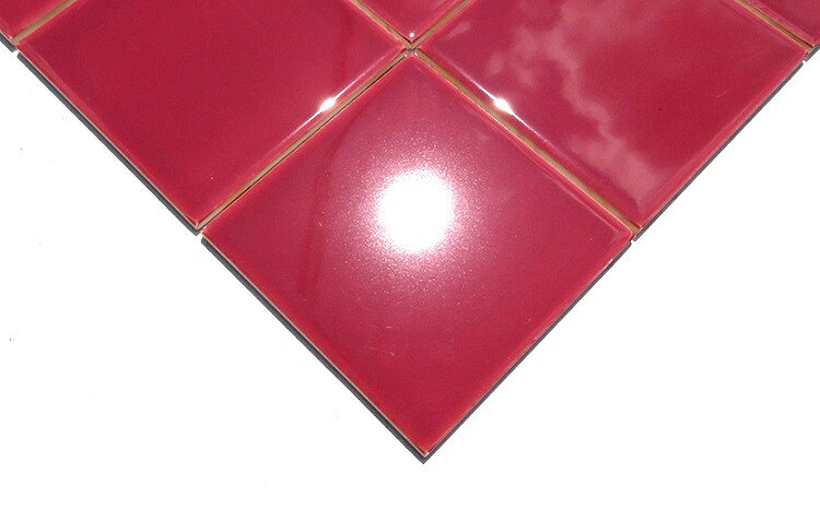 100mm角内装タイル　《オリジナルカラー》 S-33 牡丹色［ シート販売 ］