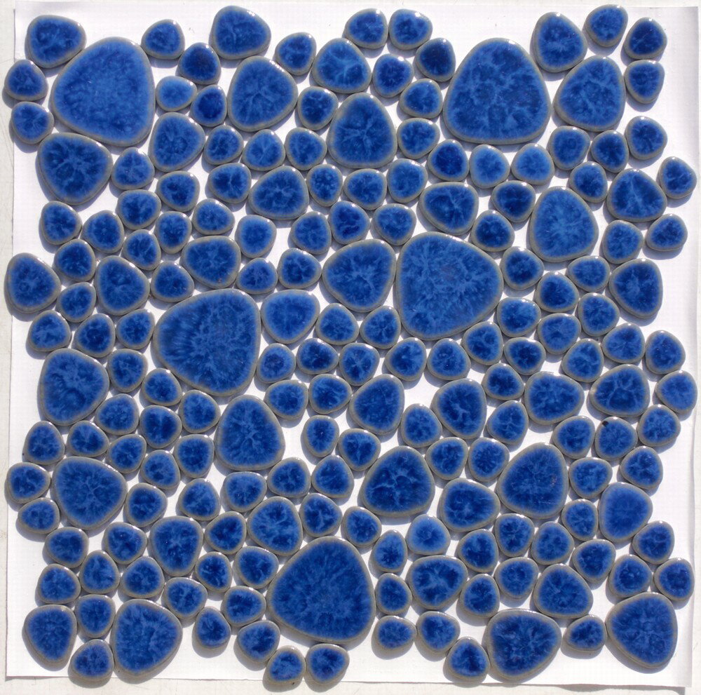 オールド・ファッション玉石タイルGP-38 紺ブライト[ シート販売 ]
