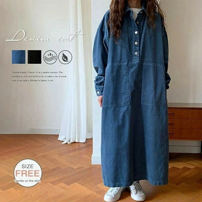 乐天商城 - コーデュロイ ワンピース 秋冬 きれいめ ロングワンピース 大人 ワンピ ミモレ丈 長袖 かわいい ポケット付き 春秋冬 ゆったり 体型カバー 着 せ 森ガール 厚手 お洒落 カジュアル
