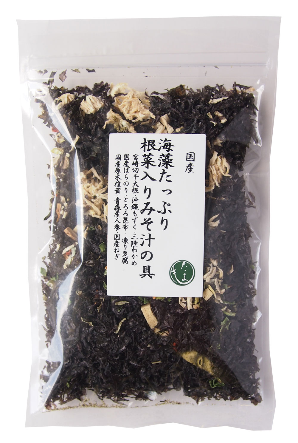 商品名海藻たっぷり根菜入りみそ汁の具21g×10個名称みそ汁の具原材料名切干大根(宮崎県産)、素干しばらのり(国産)、とろろ昆布[昆布(北海道産)、米酢]、凍り豆腐[大豆(国産)]、人参(青森県産)、もずく(沖縄産)、わかめ(三陸産)、椎茸...