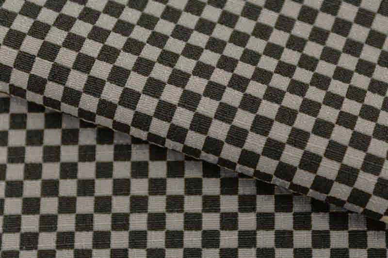 東レ シルジェリー 男物きもの 反物 市松 黒/グレー