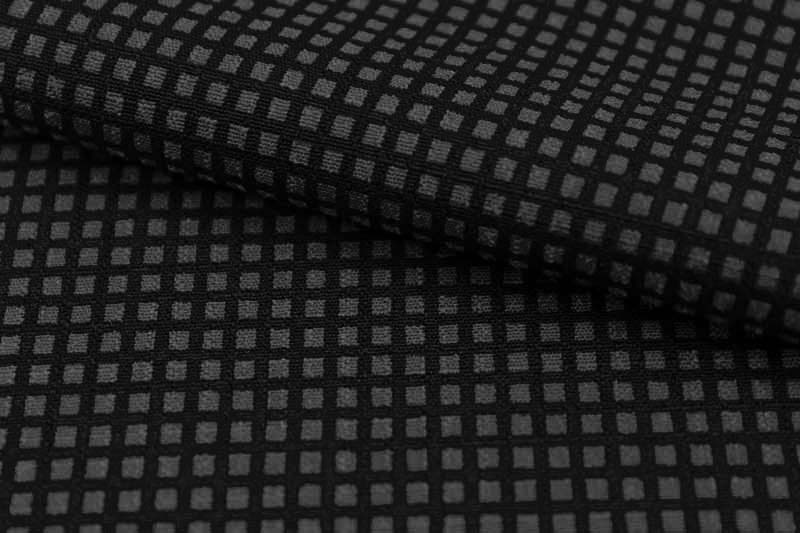 東レ シルジェリー 男物きもの 反物 格子 黒/ダークグレー