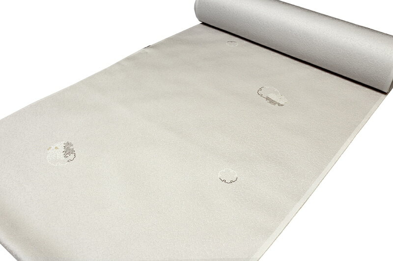 東レ　シルック　小紋　反物　飛び柄　雪輪　グレー　洗える着物　ポリエステル 　日本製