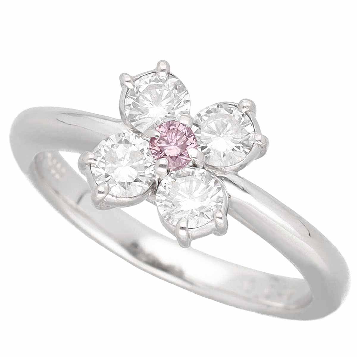 乐天商城 - ファンシーピンクダイヤモンド(0.049ct FP-SI2) ダイヤモンド(0.60ct)リング Pt900 プラチナ 日本サイズ約7号 #47 鑑定書【送料無料】【代引き手数料無料】指輪【中古】22761001