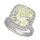 クッションカットダイヤモンド(11.27ct N-VS1)ダイヤモンド(1.77ct)リング Pt900 プラチナ 日本サイズ約12号 #52 鑑定書【送料無料】【代引き手数料無料】指輪【中古】23030101