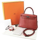 Hermes エルメス Kelly ケリー25 リザード リセ フューシャ ピンク ルテニウム金具 □I刻印 ストラップ【送料無料】【代引き無料】 ピンク赤 ハ...