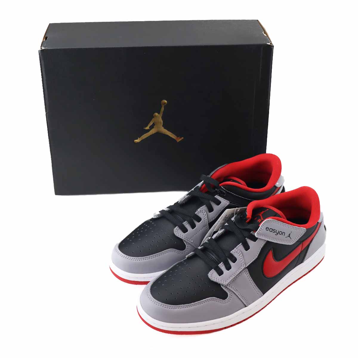Rakuten - NIKE ナイキ エア ジョーダン 1 LOW フライイーズ スニーカー 30.5cm DM1206-060 国内正規品 ブラック/セメントグレー/ホワイト/ファイヤーレッド イージーオン/オフ【送料無料】シューズ 靴 25140501