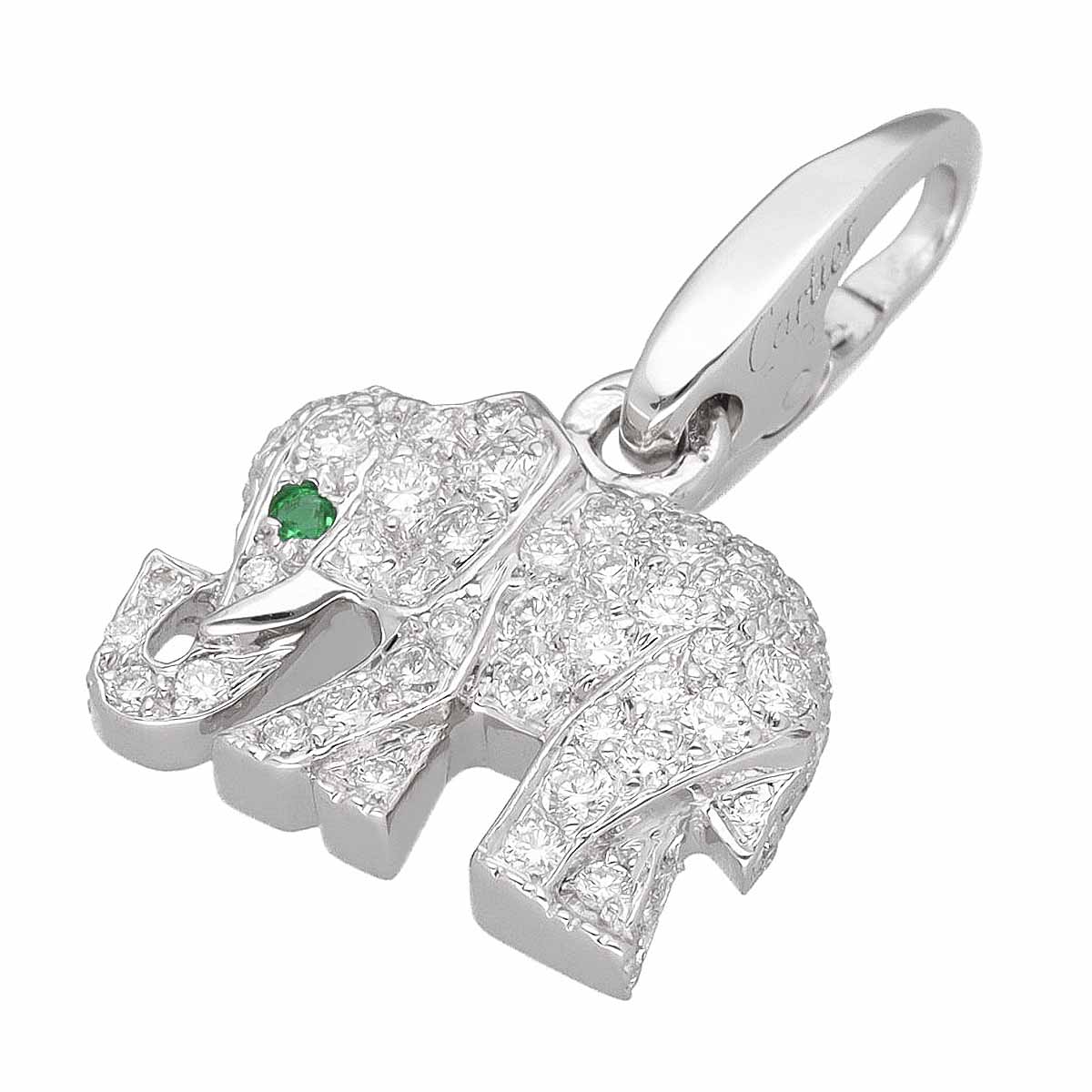 Cartier カルティエ ダイヤモンド キャンディ チャーム エメラルド 750 K18 WG ホワイトゴールド【送料..