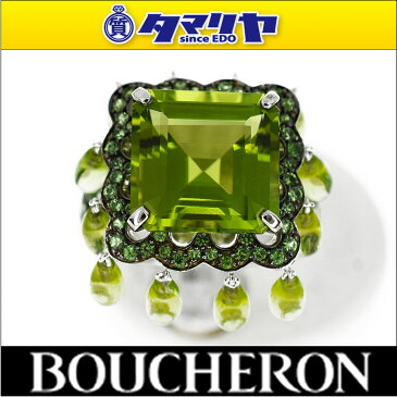 BOUCHERON ブシュロン ペリドット ラペローズ リング K18 WG ホワイトゴールド 日本サイズ約14号 ♯54【送料無料】【代引き手数料無料】2002年コレクション レディース【中古】29600806