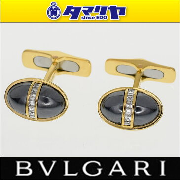 BVLGARI ブルガリ ダイヤ ヘマタイト カフス タイピン セット K18 YG PG イエローゴールド ピンクゴールド【送料無料】タイバー　メンズ【代引き手数料無料【中古】28240342