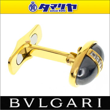 BVLGARI ブルガリ ダイヤ ヘマタイト カフス タイピン セット K18 YG PG イエローゴールド ピンクゴールド【送料無料】タイバー　メンズ【代引き手数料無料【中古】28240342