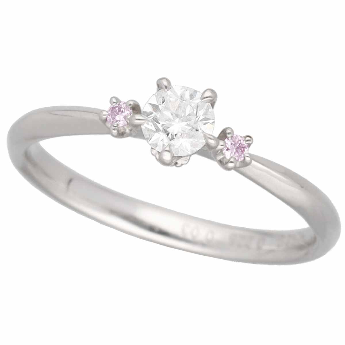 Rakuten - WISH UPON A STAR ウィッシュアポンアスター ダイヤモンド(0.226ct F-VS1-3Ex) ピンクダイヤモンド(0.03ct)リング Pt950 プラチナ 日本サイズ約10号 #50 鑑定書【送料無料】【代引き手数料無料】指輪【中古】22340502