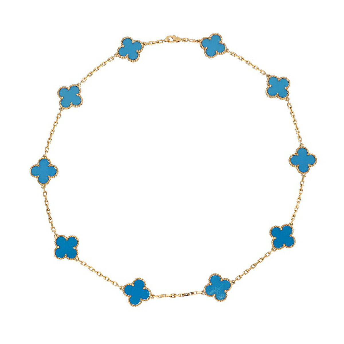VanCleef&Arpels ヴァンクリーフ＆アーペル ヴィンテージ アルハンブラ 10モチーフ ネックレス ブルー ..