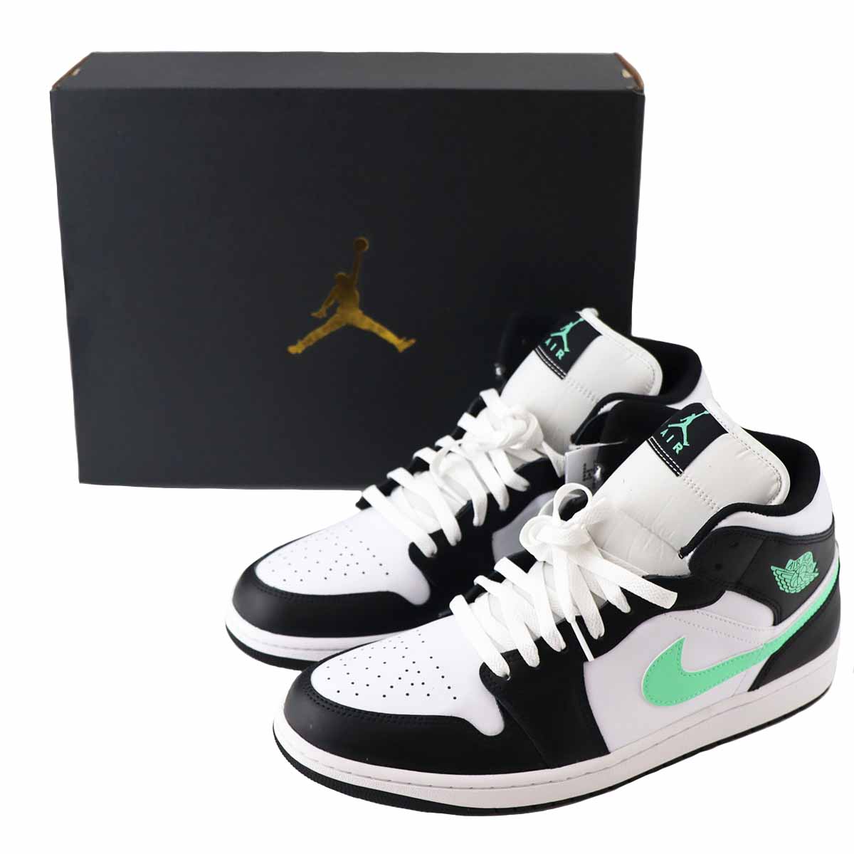 Rakuten - NIKE ナイキ エア ジョーダン 1 MID スニーカー 30.5cm DQ8426-103 国内正規品 ホワイト/ブラック/グリーングロー【送料無料】靴24481206