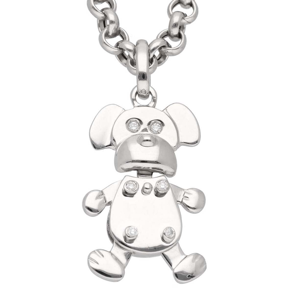 Ponte Vecchio ポンテヴェキオ ダイヤモンド(0.07ct) 犬モチーフ ペンダント ネックレス 50cm 750 K18 ..