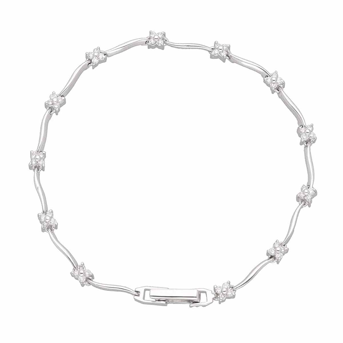 Rakuten - ダイヤモンド(0.60ct)チェーン ステーション ブレスレット 19.5cm 750 K18 WG ホワイトゴールド【送料無料】【代引き手数料無料】【中古】24280609