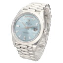ROLEX ロレックス 228206A デイデイト40mm ダイヤモンド アイスブルー 時計 自動巻 ランダム PT950 プラチナ メーカーメンテナンス済 S...