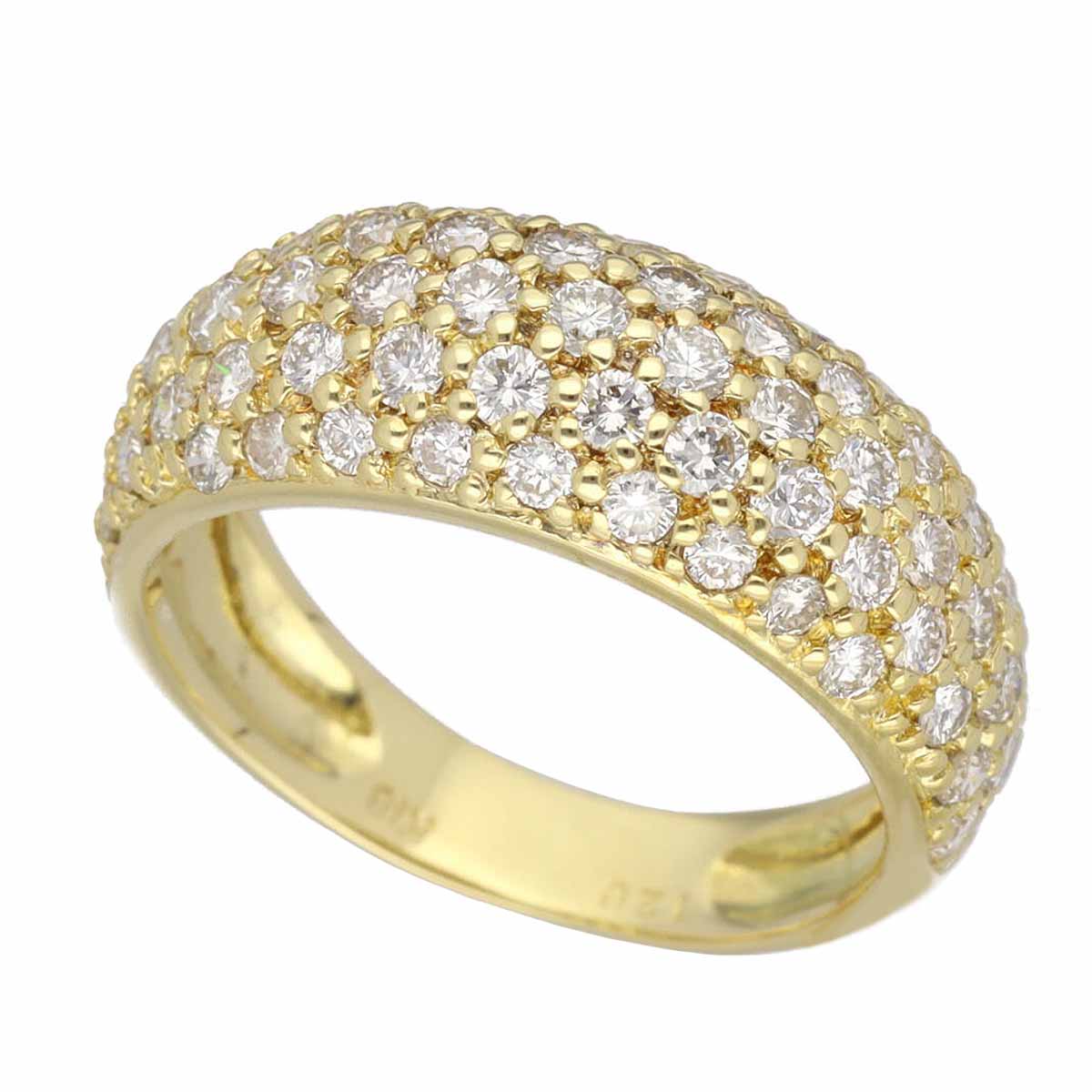 樂天商城 - ダイヤモンド(1.20ct)リング 750 K18 YG イエローゴールド 日本サイズ約9号 #49 鑑別書【送料無料】【代引き手数料無料】指輪【中古】24010111
