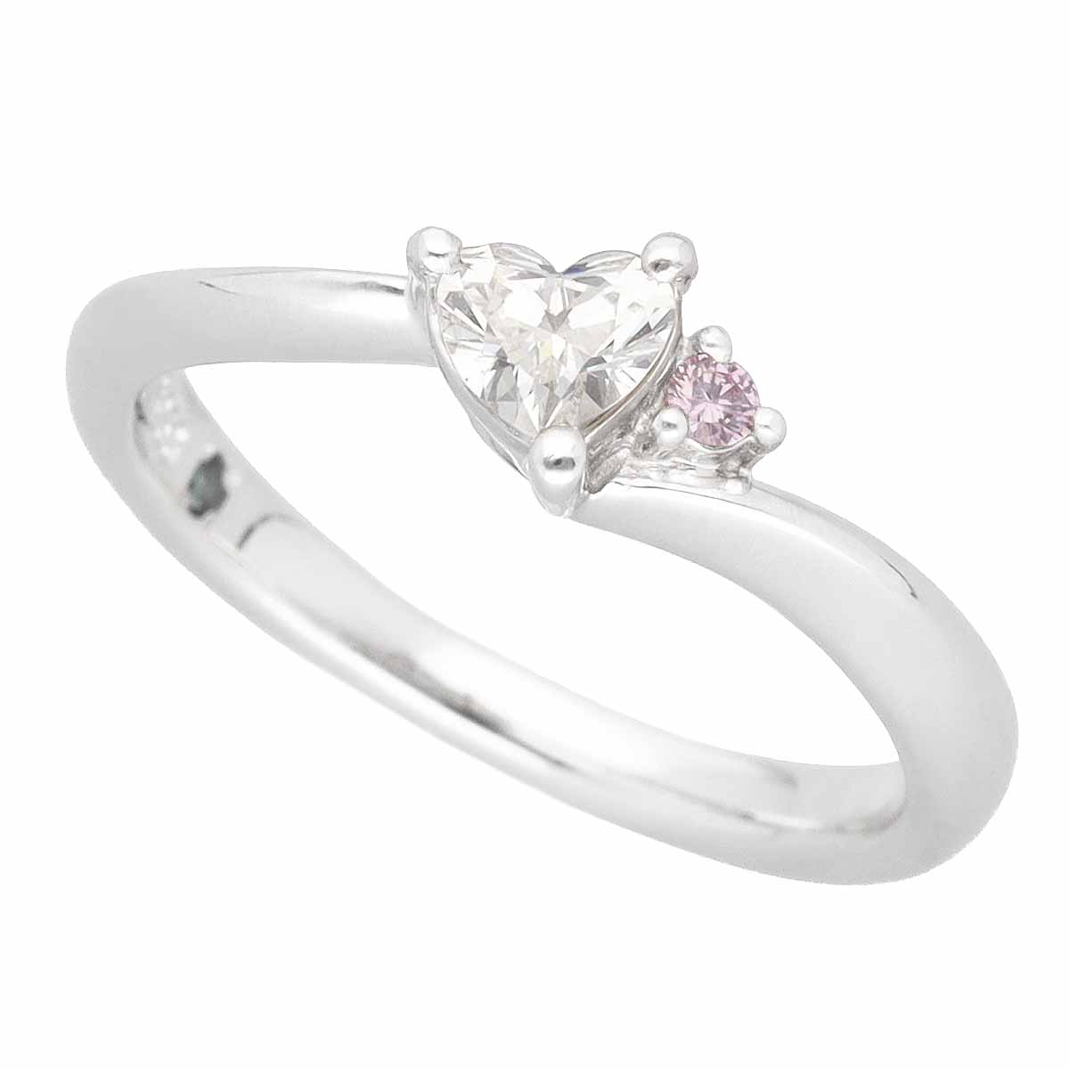 Rakuten - Canal 4 ℃ カナルヨンドシー ハートシェープダイヤモンド(0.212ct E-SI1)ピンクダイヤモンド リング Pt950 プラチナ 日本サイズ約7号 #47 鑑定書【送料無料】【代引き手数料無料】指輪【中古】22020106
