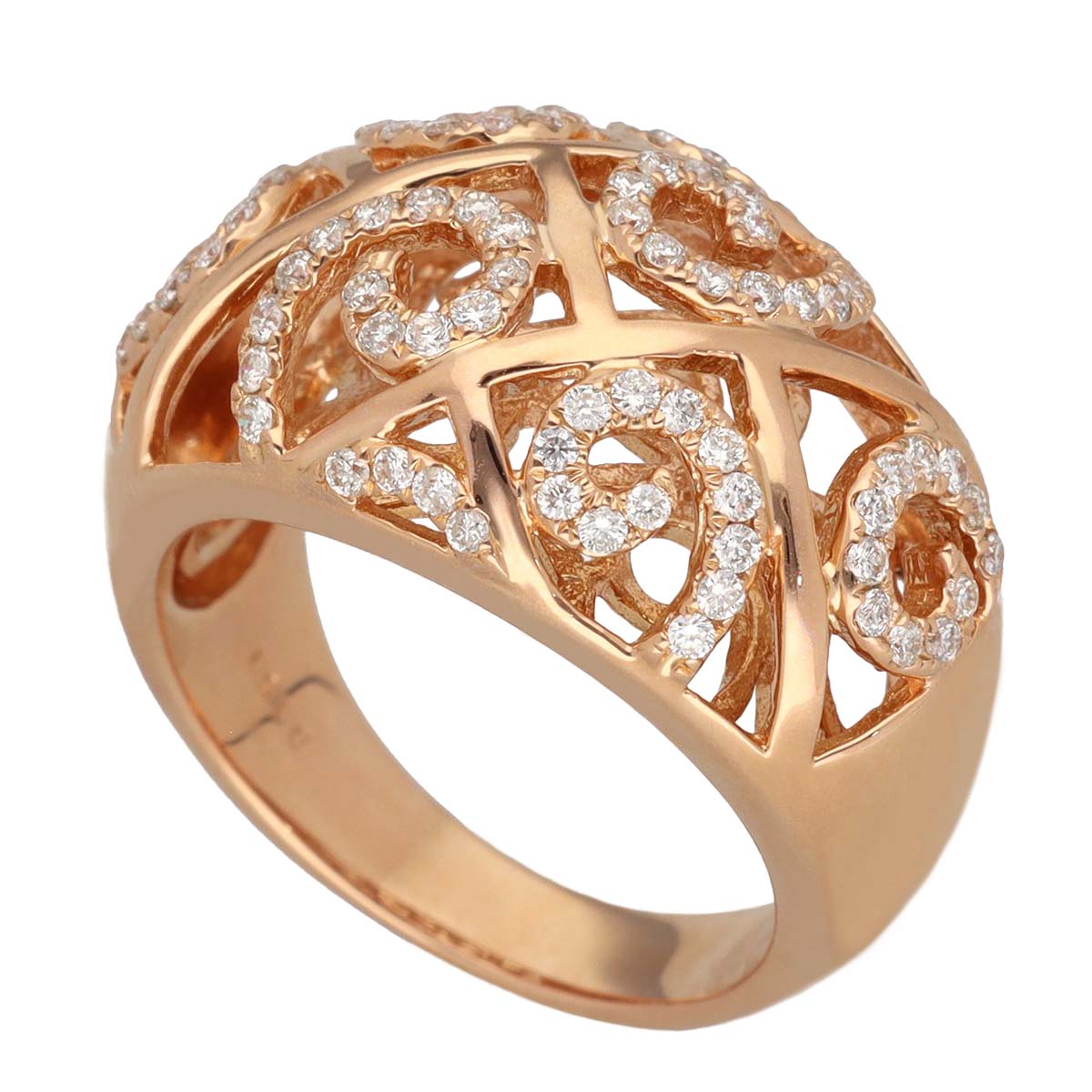 Pink Gold - ダイヤモンド(0.50ct)リング 750 K18 PG ピンクゴールド 日本サイズ約12号 #52【送料無料】【代引き手数料無料】指輪【中古】25180724