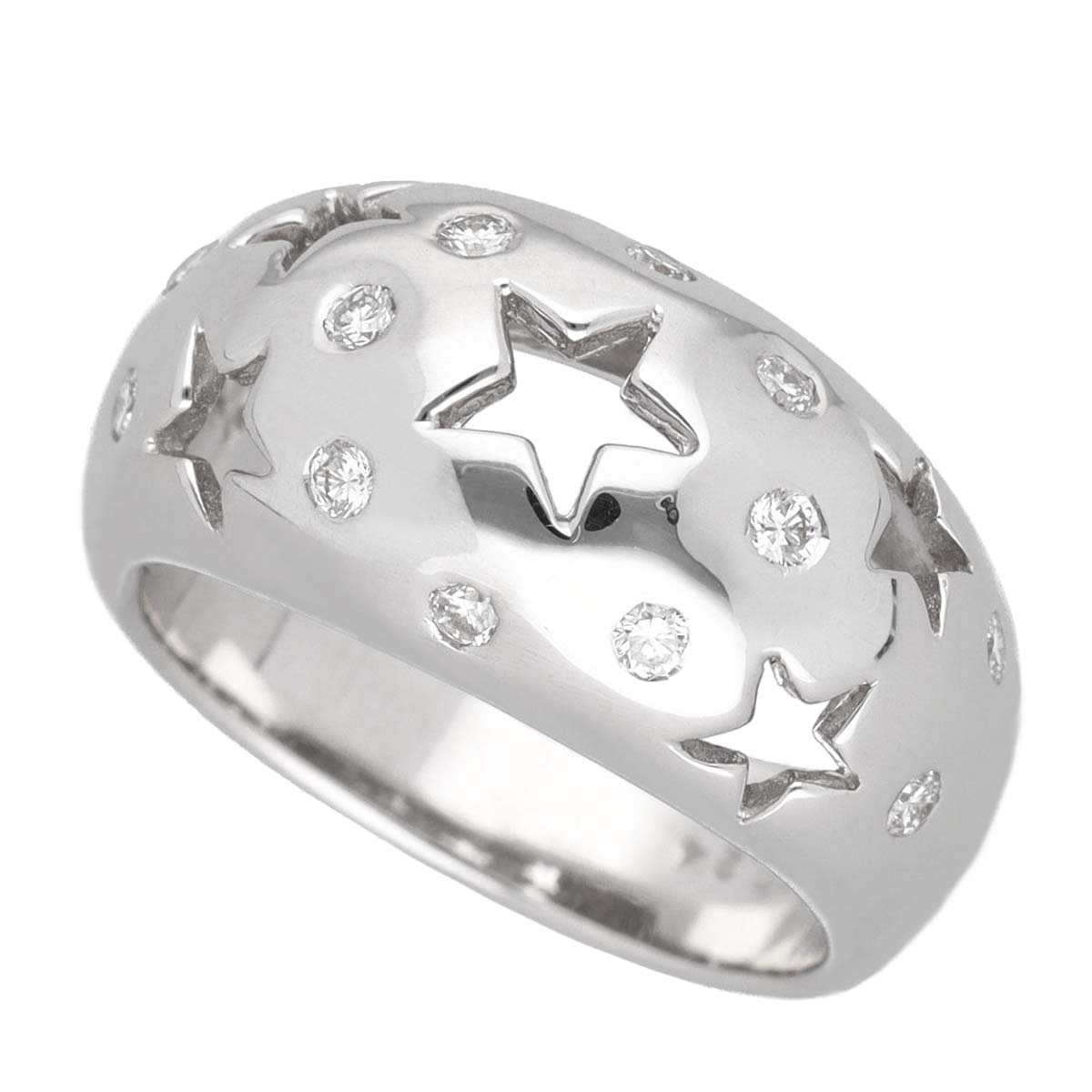 Rakuten - スターモチーフ ダイヤモンド(0.24ct)リング 750 K18 WG ホワイトゴールド 日本サイズ約11号 #51【送料無料】指輪【中古】23681237