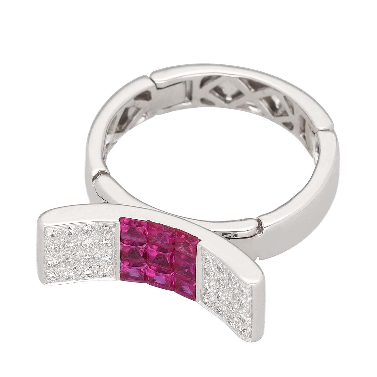 Diamond - ルビー(1.00ct)ダイヤモンド(0.16ct)リング 日本サイズ約12号 #52 750 K18 WG ホワイトゴールド【送料無料】【代引き手数料無料】指輪【中古】22590807