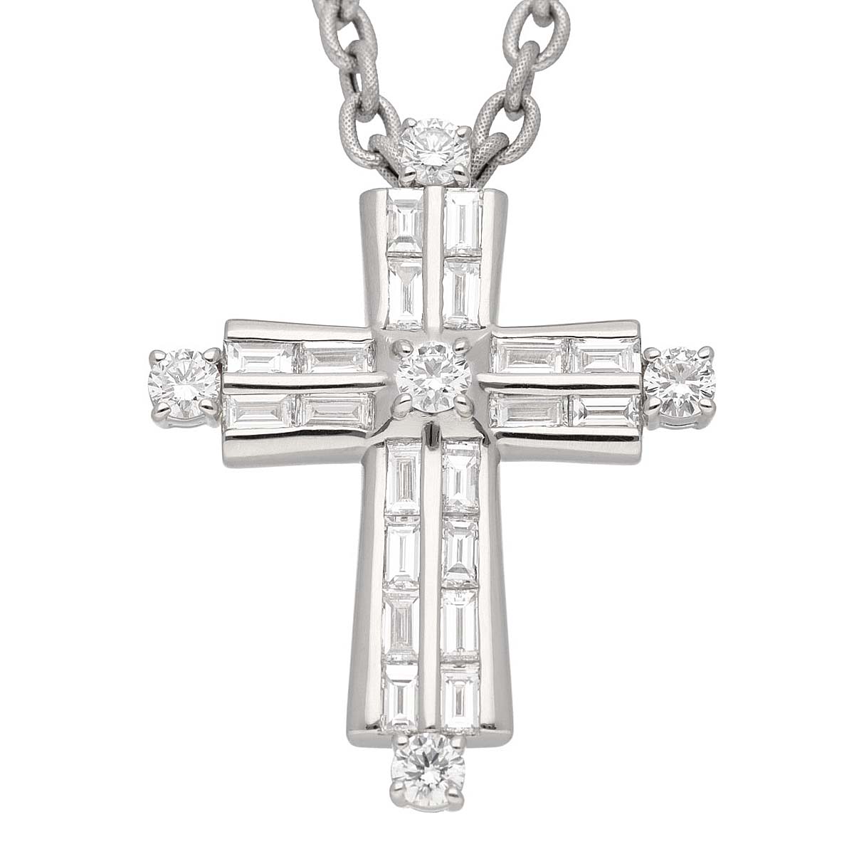 Rakuten - Southern Cross サザンクロス クロス ダイヤモンド(2.73ct) ペンダント ネックレス Pt900 プラチナ 750 K18 WG ホワイトゴールド ITALY【送料無料】【代引き手数料無料】十字架【中古】25020145