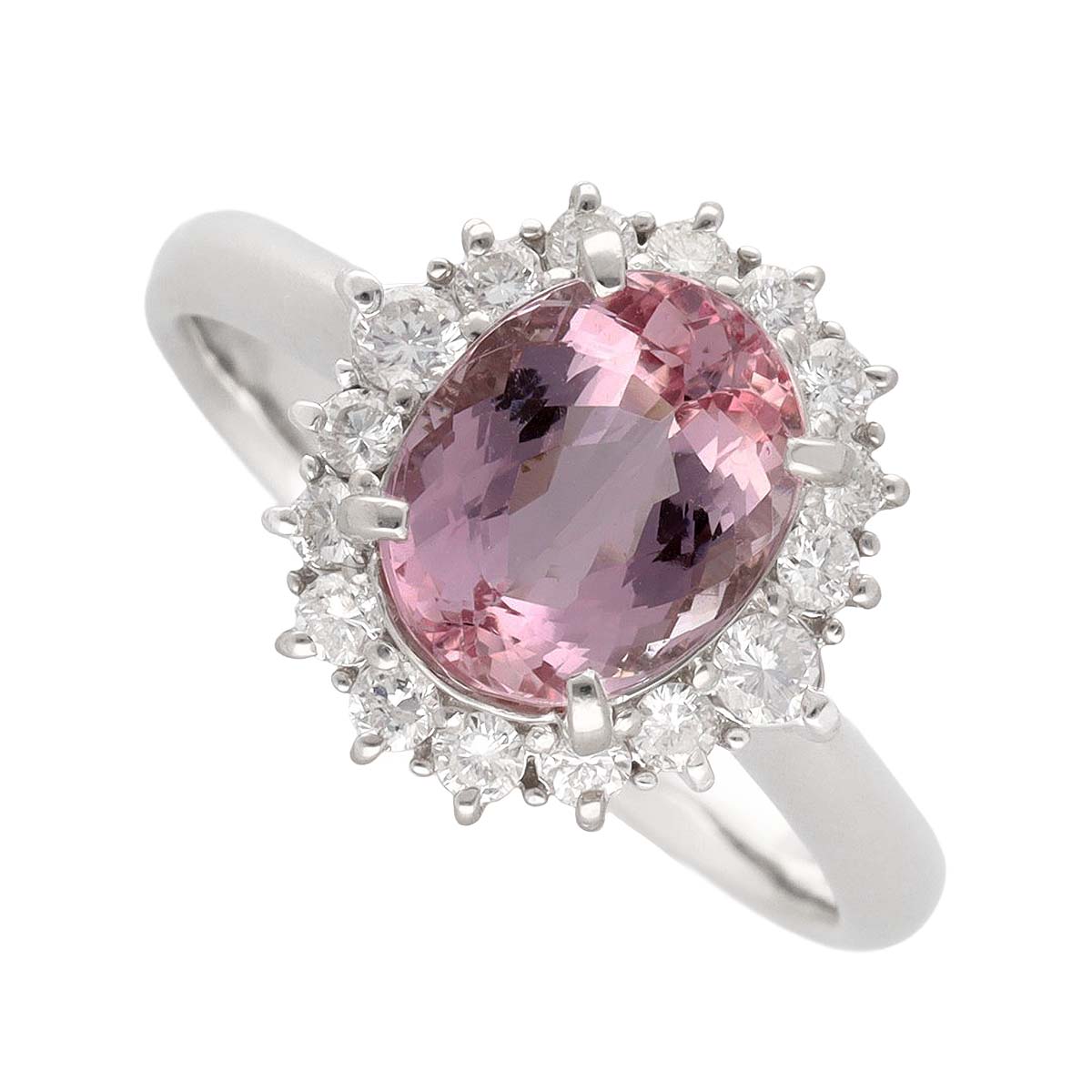 Rakuten - インペリアル ピンクトパーズ(PT3.26ct) ダイヤ(D0.46ct) リング 日本サイズ約18号 #58 Pt900 プラチナ 鑑別書【送料無料】指輪【中古】32800709
