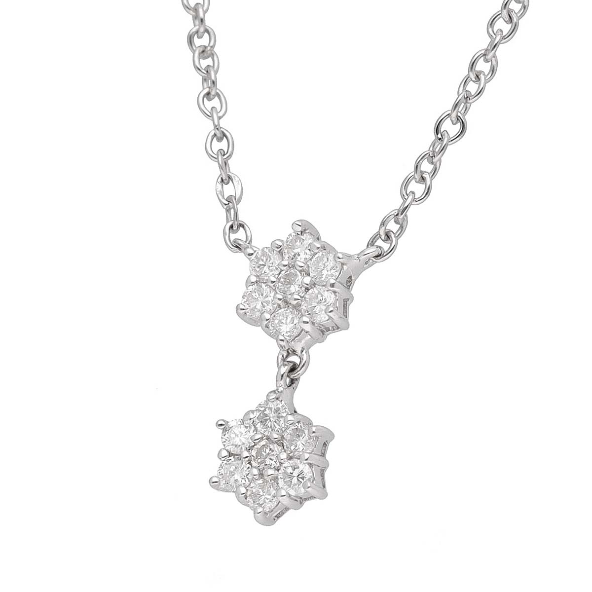 Rakuten - ダイヤモンド(0.224ct) ペンダント ネックレス 750 K18 WG ホワイトゴールド【送料無料】【代引手数料無料】【中古】23380725