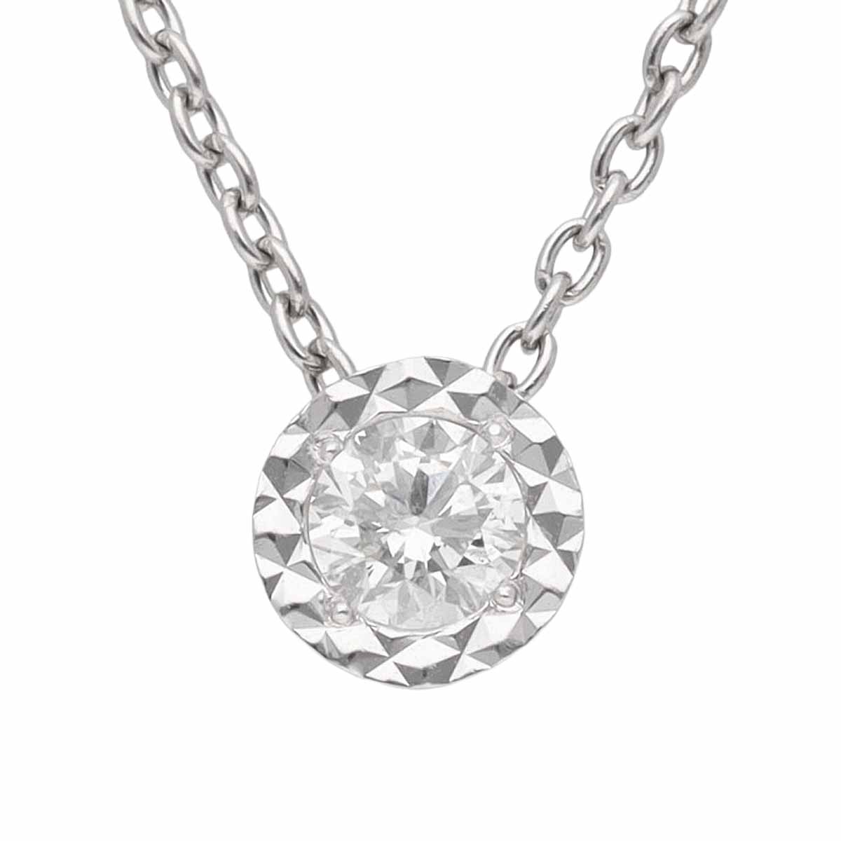 乐天商城 - ダイヤモンド(0.123ct)ペンダント ネックレス 40cm 750 K18 WG ホワイトゴールド【送料無料】【代引き手数料無料】 【中古】24280626