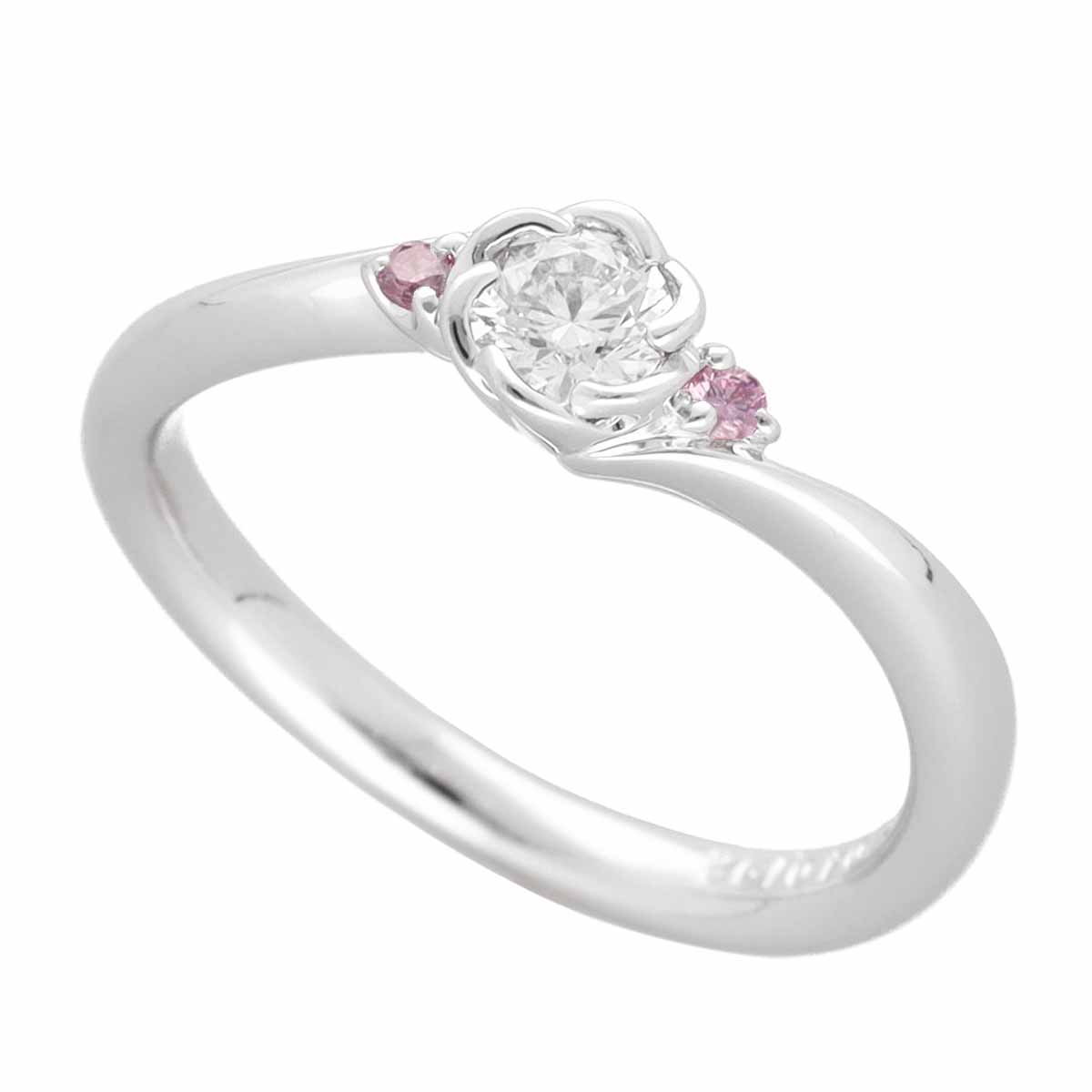 TRECENTI �ȥ쥻��� �ե����� ���������(0.192ct) 2P�ԥ󥯥��������(0.03ct) ��� PT900 �ץ���� ���ܥ�������8�� #48 ���̽������̵���ۡ�����������̵���ۻ��� ����š�22500702