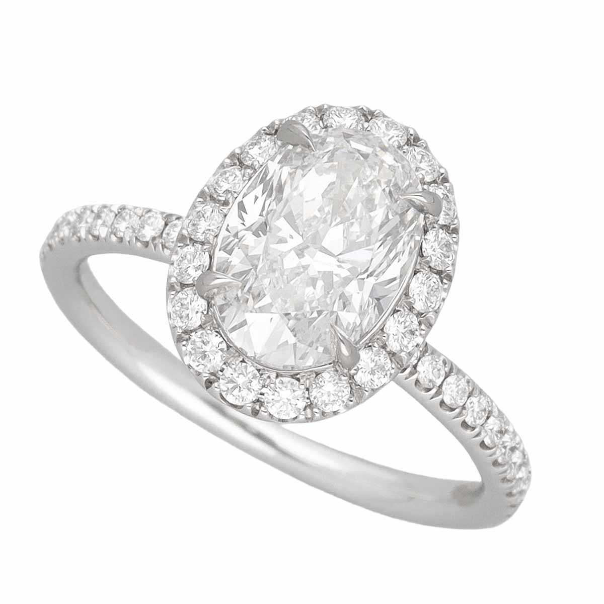 HARRY WINSTON ハリーウィンストン ダイヤモンド(1.54ct D-VS1) オーバルシェイプ・マイクロパヴェ・リング PT950 プラチナ 日本サイズ約7.5号 #47.5 HW GIA鑑定書【送料無料】指輪 【中古】21290405