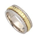 damas ダマス 360度回転 ダイヤモンド(0.51ct) リボルバー リング 日本サイズ約16号 #53 750 18K YG WG イエローゴールド ホワイトゴールド【送料無料】【代引き手数料無料】【中古】25010118