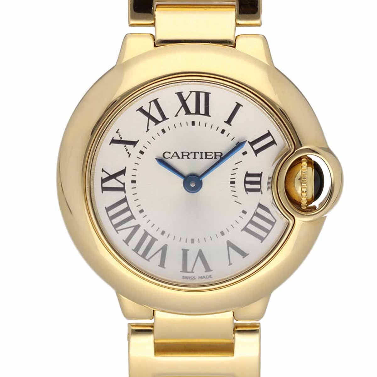 Cartier カルティエ バロン ブルー ドゥ カルティエ ウォッチ 28mm W69001Z2 750 K18 YG イエローゴールド シルバー文字盤 クォーツ SWISS MADE【送料無料】【代引き手数料無料】時計【中古】23370720