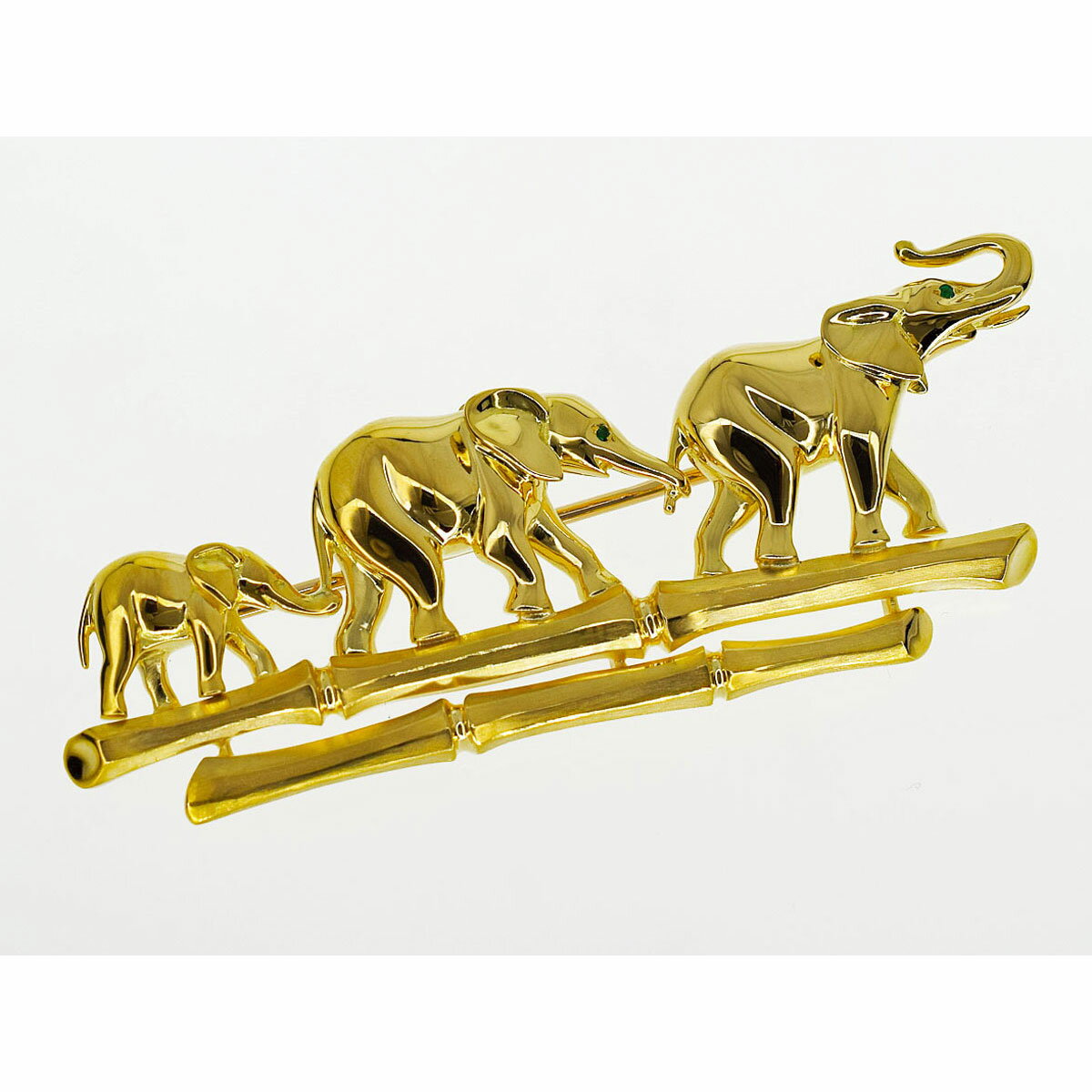 Cartier カルティエ キャンディ　ツァボライト ブローチ 750 K18 YG イエローゴールド【送料無料】【中古】象 エレファント ペンダントトップ【代引き手数料無料】30240305