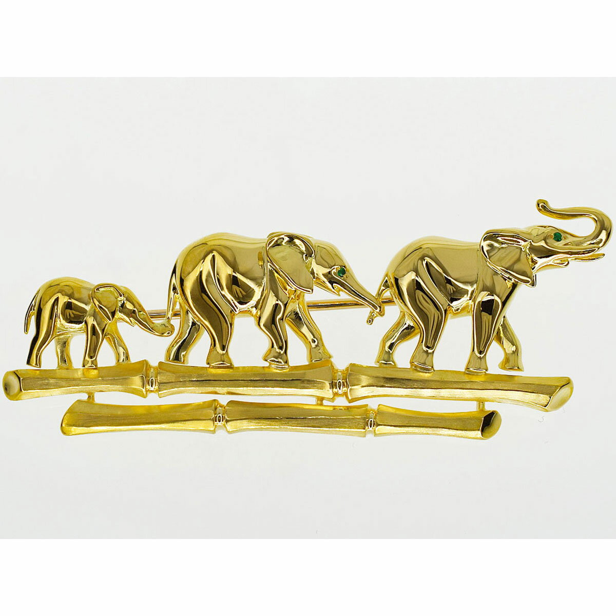 Cartier カルティエ キャンディ　ツァボライト ブローチ 750 K18 YG イエローゴールド【送料無料】【中古】象 エレファント ペンダントトップ【代引き手数料無料】30240305