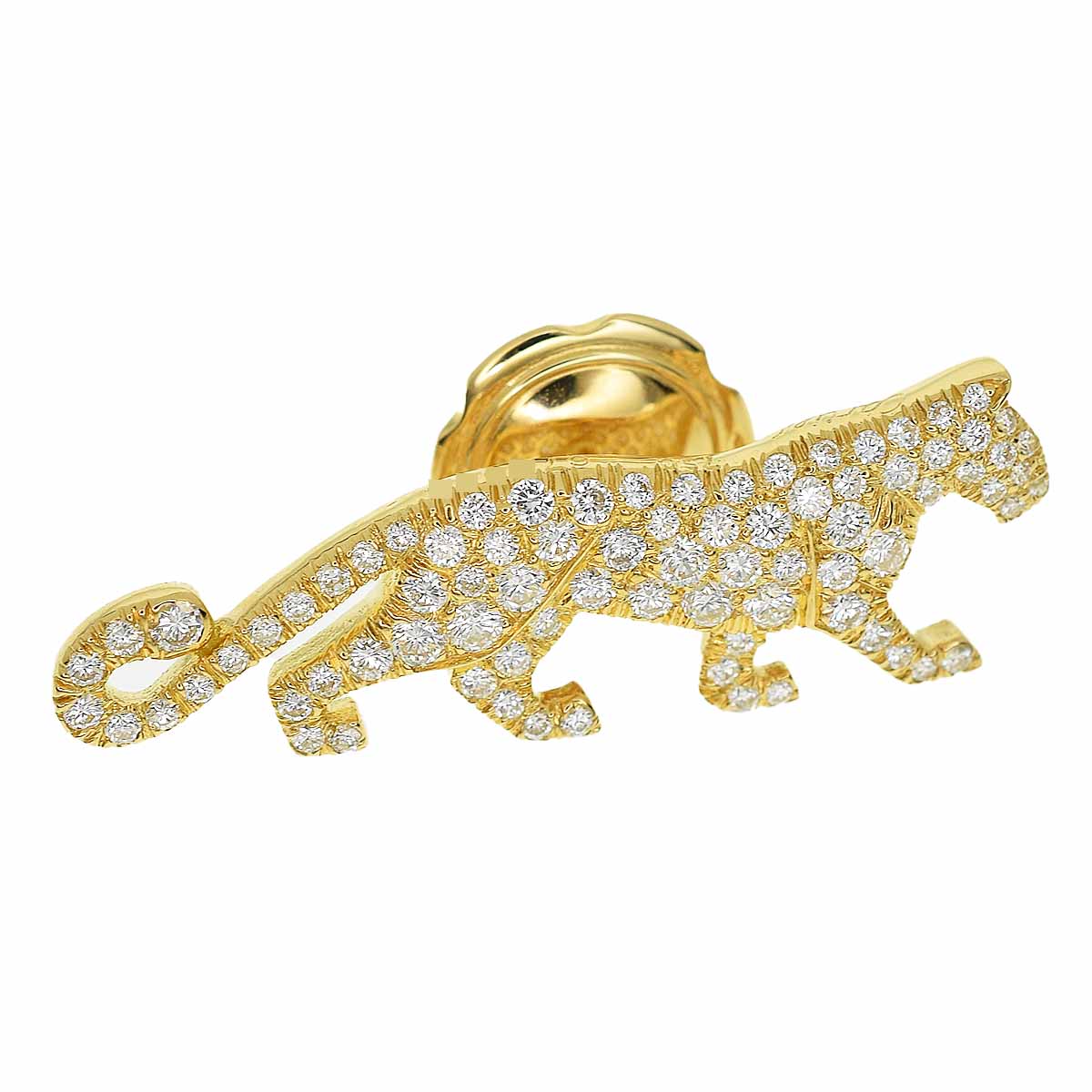 Cartier カルティエ マハンゴ パンテール ダイヤモンド ピンブローチ 750 K18 YG イエローゴールド【送料無料】【中古】パンサー【代引き手数料無料】321141101