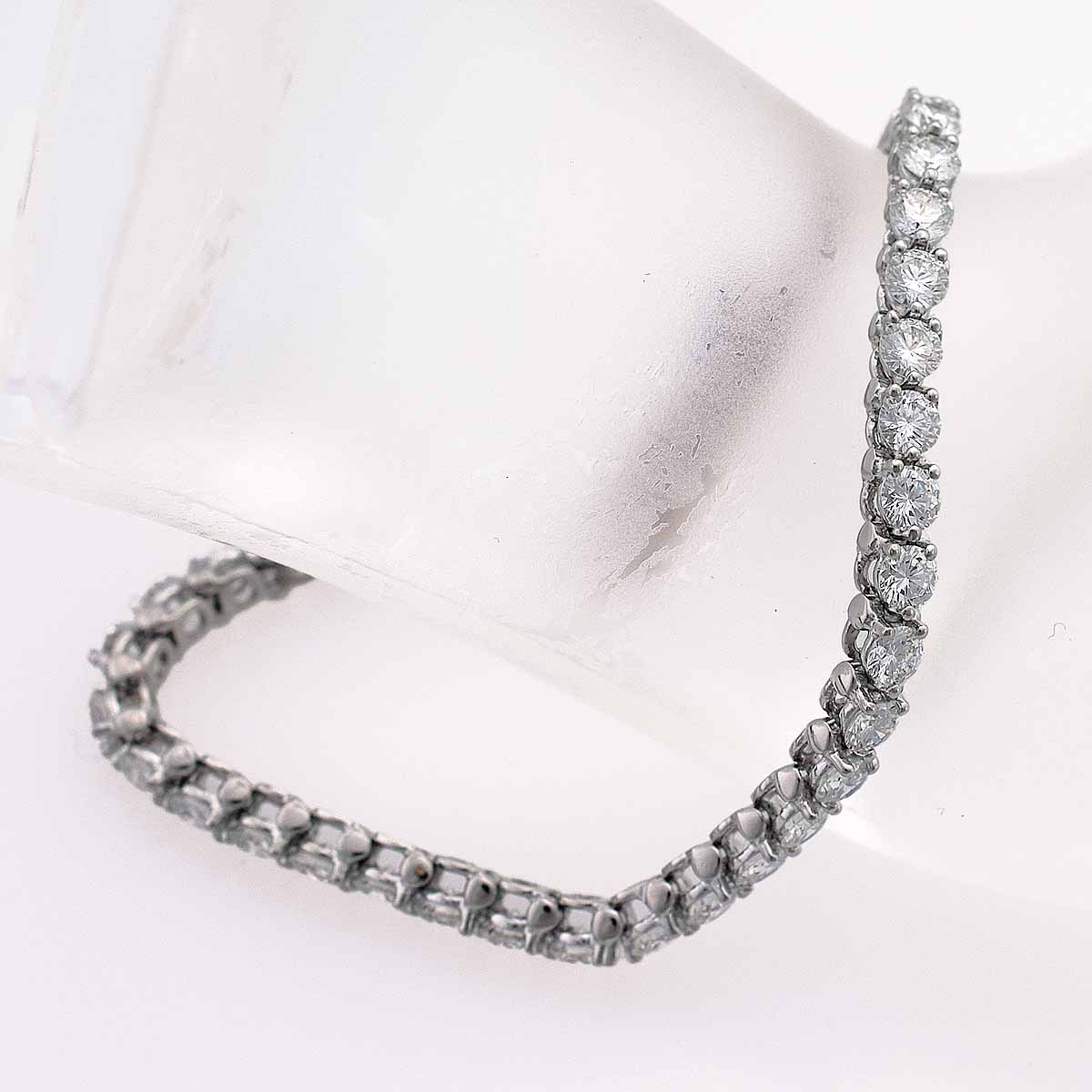 HARRY WINSTON ハリーウィンストン ダイヤ(D6.45ct) ラウンド テニスブレスレット 17cm PT950 プラチナ【送料無料】【代引き手数料無料】 【中古】21230102