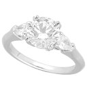 HARRY WINSTON ハリーウィンストン ダイヤモンド(1.25ct E-VVS1-3Ex) ラウンド クラシック ペアシェイプ リング PT950 プラ...