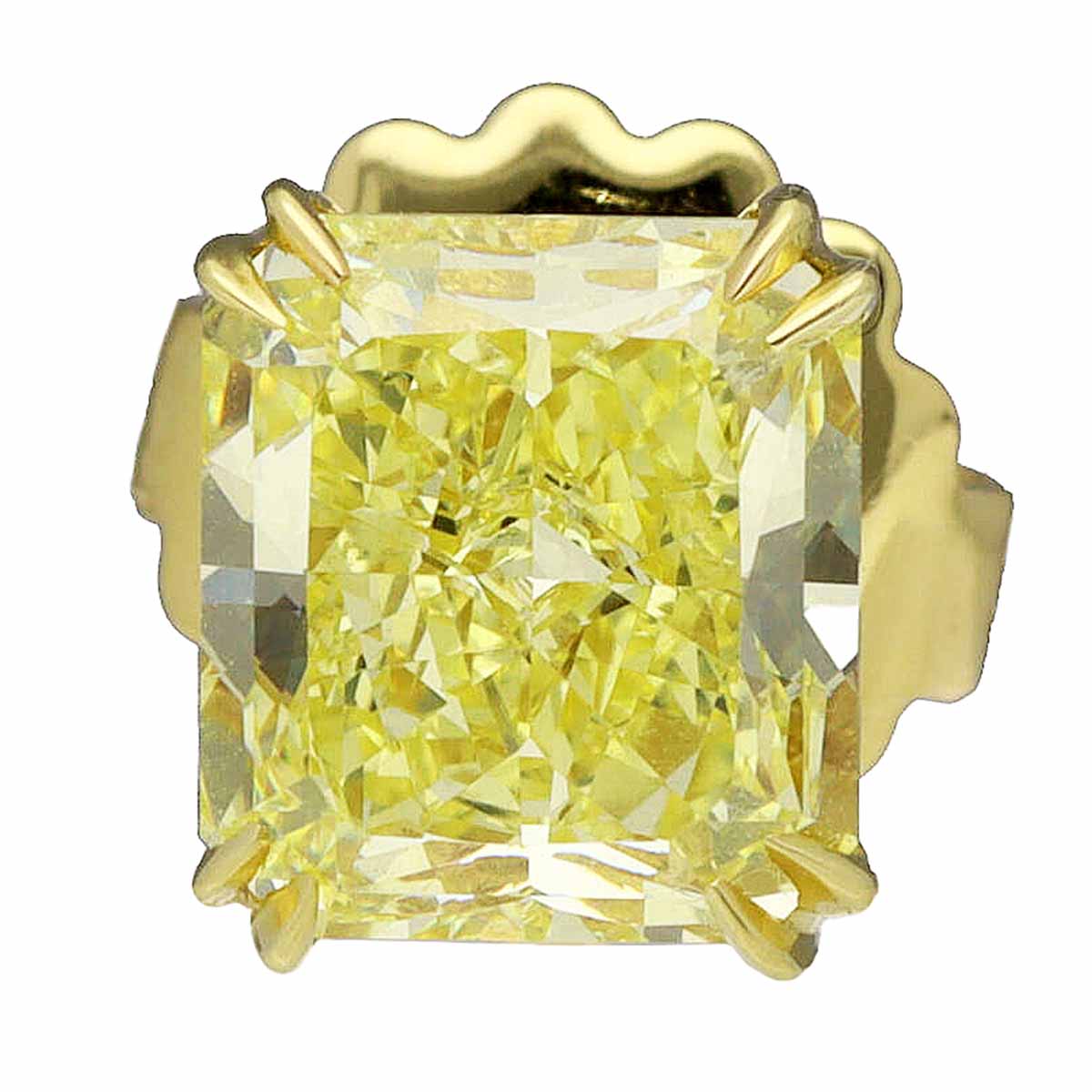 HARRY WINSTON ハリーウィンストン ファンシーインテンスイエローダイヤモンド(2.52ct FIY-VS1/2.53ct FIY-VS1)イヤスタッズ 750 K18 YG イエローゴールド HW【送料無料】【代引き手数料無料】ピアス【中古】21700901