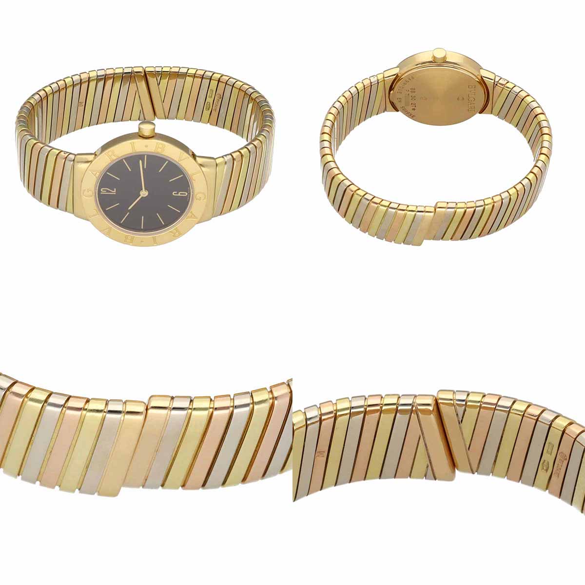 BVLGARI ブルガリ ブルガリ ブルガリ トゥボガス スリーカラー ウォッチ 30mm BB302T クォーツ 750 K18 YG WG PG イエローゴールド ホワイトゴールド ピンクゴールド SWISS【送料無料】【代引き手数料無料】時計【中古】24471221