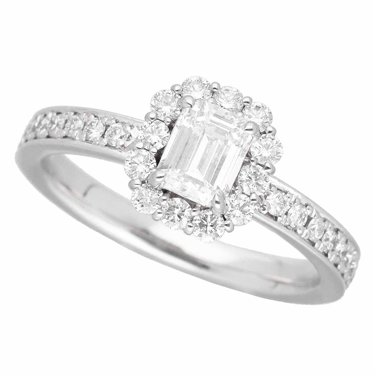 【中古】エメラルドカットダイヤモン...