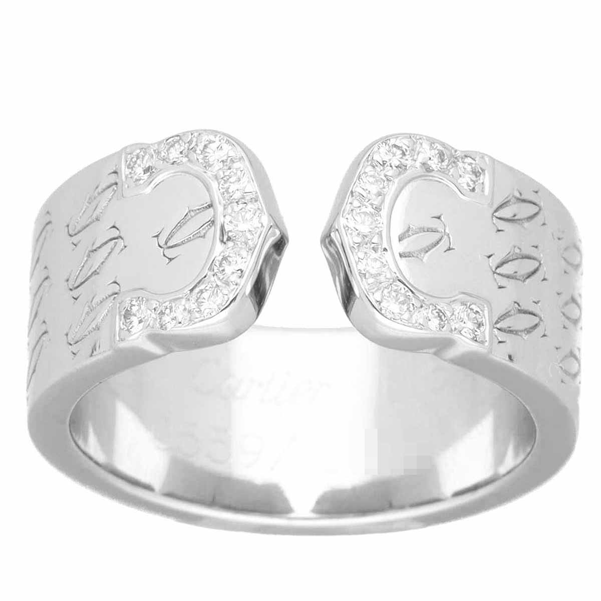 2000年クリスマス限定 Cartier カルティエ 2C モノグラム ダイヤモンド リング 750...
